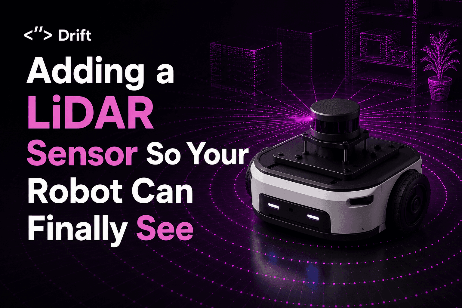 A simulated mobile robot with a LiDAR sensor scanning its environment in Gazebo